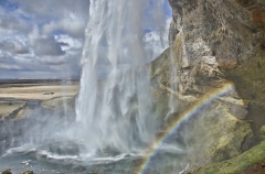 From behind the waterfall