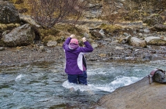 Martha wading