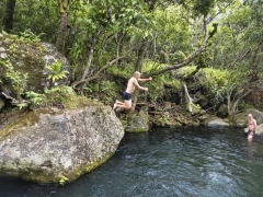 020old man leaping into big pool_