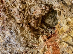 iron-rich drip from cave roof