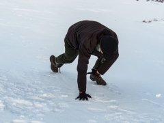 demonstrating walking in register
