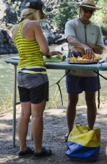 Amber and Erika preparing lunch